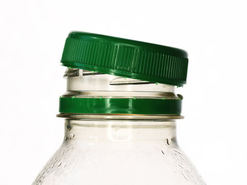 bottle with green cap