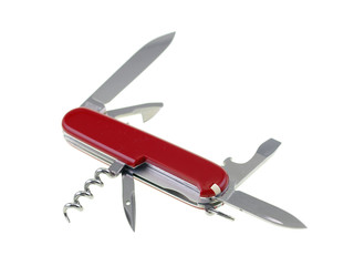 multi functional pocket knife isolated on white background