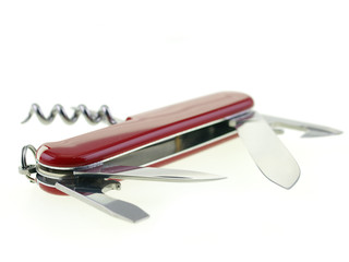multi functional pocket knife isolated on white background