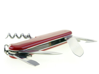 multi functional pocket knife isolated on white background