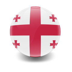 Esfera brillante con bandera Georgia