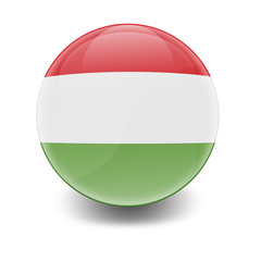 Esfera brillante con bandera Hungria