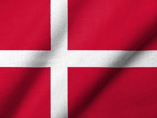 3D Flag of Denmark waving