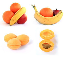 fruits on white background