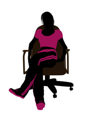 Female Workout Sitting On A Chair Silhouette