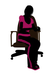 Female Workout Sitting On A Chair Silhouette