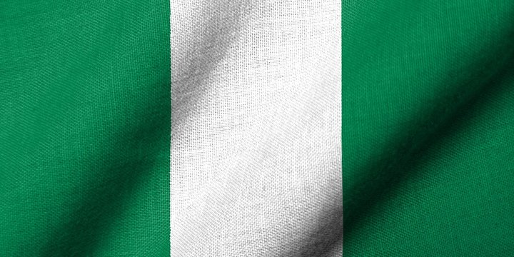 3D Flag of Nigeria waving