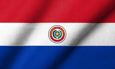 3D Flag of Paraguay waving