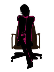 Female Workout Sitting On A Chair Silhouette