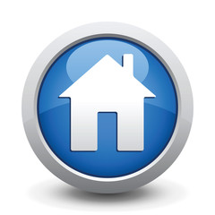 Blue Button. Vector illustration.