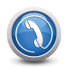 Blue Button. Vector illustration.