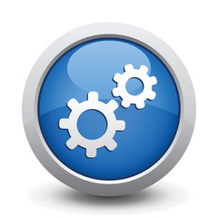 Blue Button. Vector illustration.