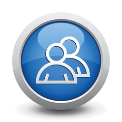 Blue Button. Vector illustration.