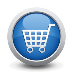 Blue Button. Vector illustration.