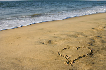 cœur sur le sable