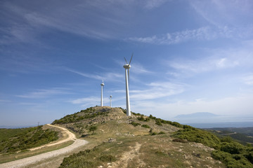 Wind turbines in north Greece