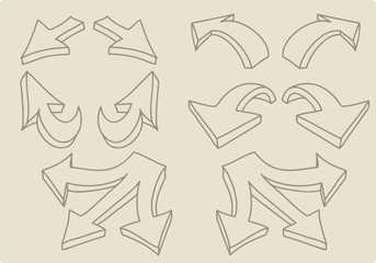 ICONES flèches - Arrow - Série au trait