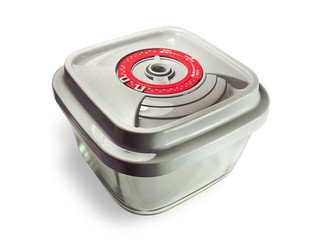 Vacuum container for food products.