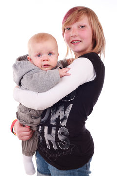 Teenie mit Baby
