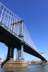 Manhattan Bridge and lower Manhattan Skyline, New York City