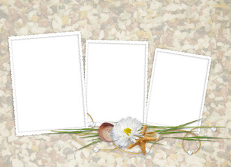 Sea card for the holiday  on the abstract background