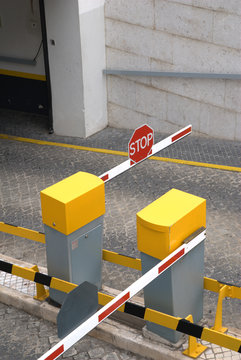 Public car parking entrance barrier