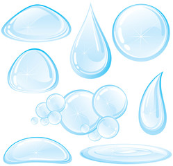 Pure Water elements set -drops, puddle, drip, bubble