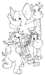 Löwe, Elefant, Zebra, Giraffe, Afrika, Geburtstag