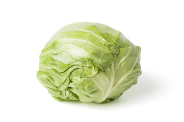 Fototapeta premium Fresh cabbage head isolated on white background