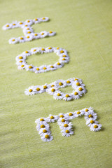 Das Wort Hoffnung aus Blüten