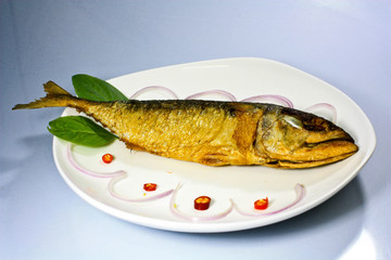 Fried fish on a dish