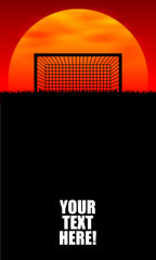 plakat fussball-tor im abendrot II