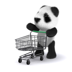 3d Shopper Teddy with trolley © Steve Young
