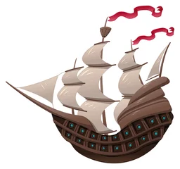 Tuinposter Galleon. Cartoon and vector object isolated. © ddraw