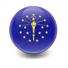 Esfera brillante con bandera Indiana