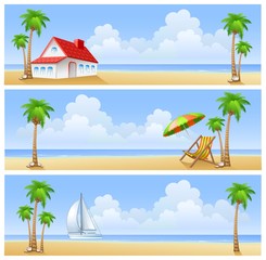 Obraz premium Beach of island. Summer set