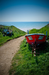 Boats in the isle of wight with sea in background