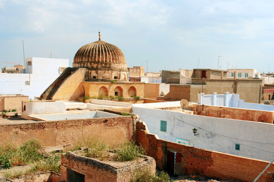 Cityscape of Kairouan, Tunisia, traditional architecture