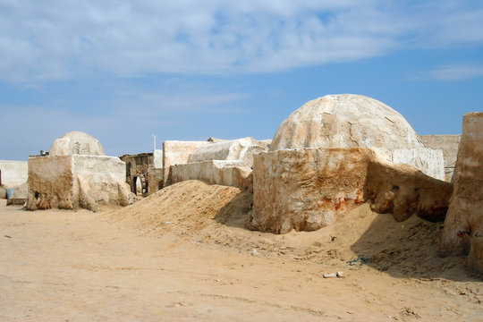 Abandoned decorations for shooting Star Wars movie