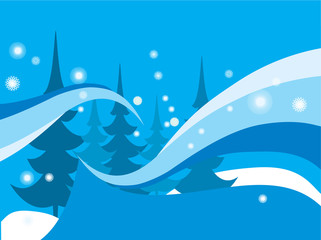 Blue abstract winter background