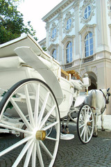 weiße hochzeitskutsche