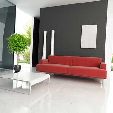 modern drawing room,3d rendering