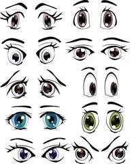Raamstickers De complete set van de getekende ogen © liusa