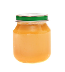 Jar with a children's food, isolated.