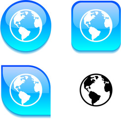 Planet glossy button.