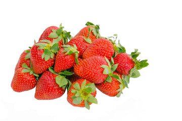 Strawberries isolated over white background, studio shot