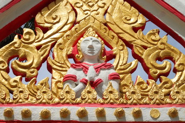 art on archway of temple, Non Rang, Yangsrisurat, Mahasarakam