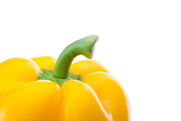 Yellow Paprika closeup on white background
