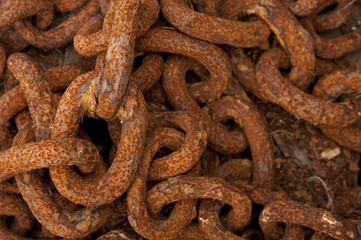 rusty weathered chains