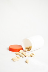 Pill container with supplement pills